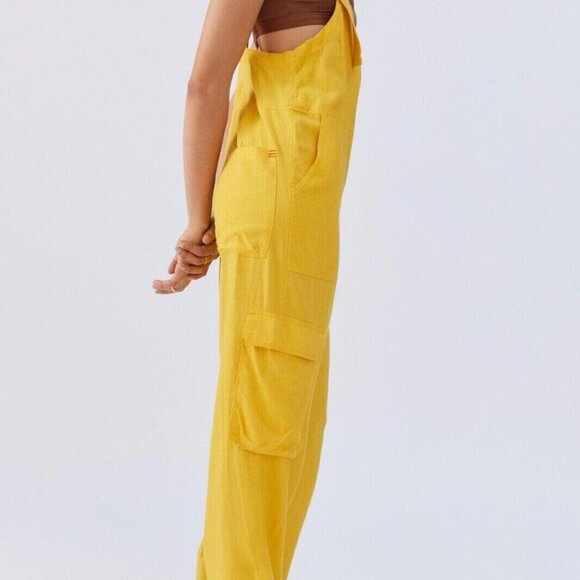 BDG Urban Outfitter Tilly Linen Utility Overall Jumpsuit Effortless M NWD 234439 - Picture 3 of 12